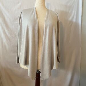 Nic and Zoe Gray Long Sleeve Open Front Wrap Sweater Plus Size 1X